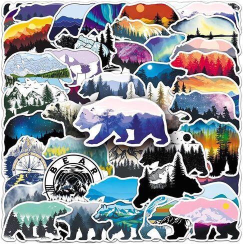 Fishing Stickers |50 Pcs Waterproof Vinyl Decals for Bike Water Bottles Laptop Bicycle Refrigerator Cup Luggage Computer Mobile Phone Skateboard Decor in Saudi Arabia