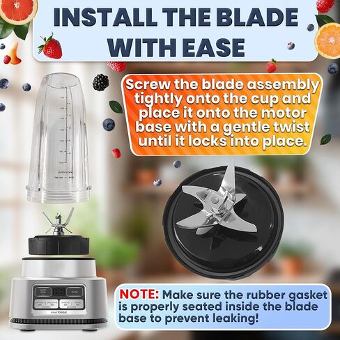 Replacement Blade for Ninja Blender – Compatible with Foodi Power Blender SS100 SS101 SS101C SS150 SS151 SS300 SS350 SS351 SS351TGT CO351B CO101B – Stainless Steel Replacement Blades 7 Fin Male 3.9" in Kuwait