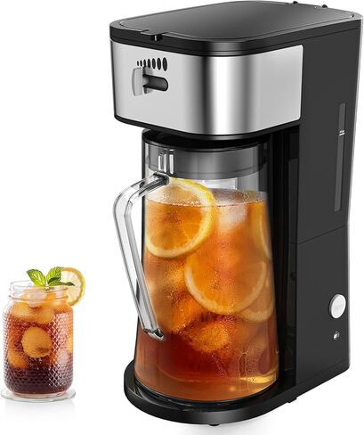 Iced Coffee Tea Maker With Reusable Filter Basket 3 QT Pitcher Iced Tea And Coffee Machine, Tea Makers For Iced Tea, Lattes, Lemonade And Flavored Water (3QT 2) in Kuwait