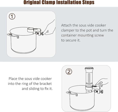 استبدال مشبك دعامة Sous Vide: دعامة تثبيت KitchenBoss Sousvide مع غلاف سيليكون، متوافقة مع Anova، سلع أكبر، تناسب Sous-vide في نطاق قطر 2.08-2.46 بوصة، BK300B in Kuwait