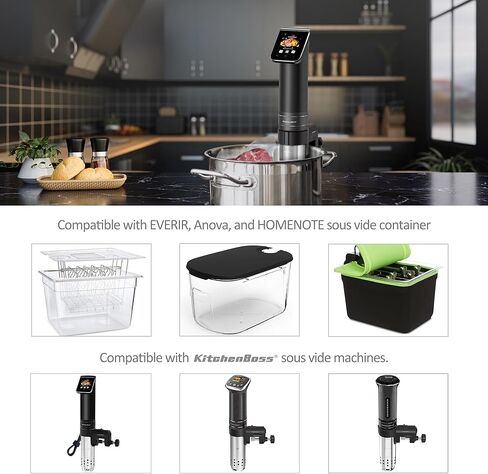 استبدال مشبك دعامة Sous Vide: دعامة تثبيت KitchenBoss Sousvide مع غلاف سيليكون، متوافقة مع Anova، سلع أكبر، تناسب Sous-vide في نطاق قطر 2.08-2.46 بوصة، BK300B in Kuwait