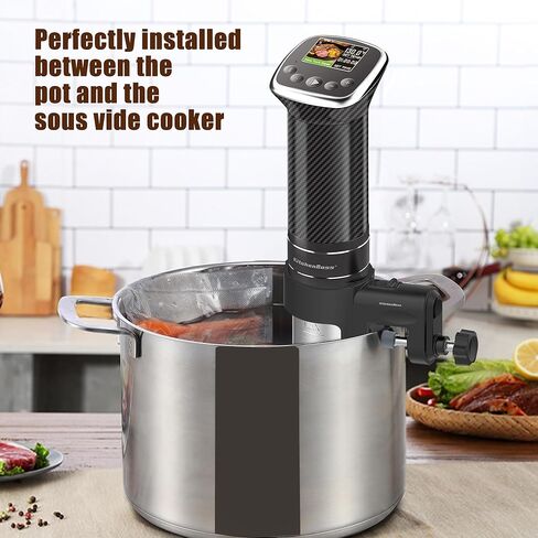 استبدال مشبك دعامة Sous Vide: دعامة تثبيت KitchenBoss Sousvide مع غلاف سيليكون، متوافقة مع Anova، سلع أكبر، تناسب Sous-vide في نطاق قطر 2.08-2.46 بوصة، BK300B in Kuwait