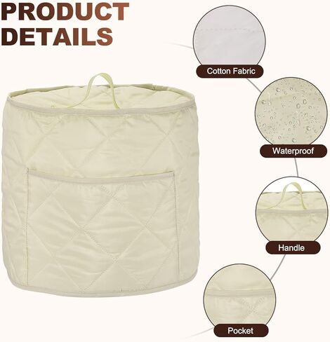 Appliance Covers 15" OD x 14" H - Dustproof Round Appliance Cover Rice Cooker Protector for 3 Quart Pressure/Air Fryer, Coffee in Kuwait