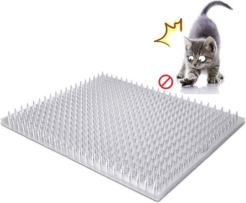 8 Pack Cat Deterrent Outdoor/Indoor Scat Mat, Pet Deterrent Training Mats, Keep Cats/Dogs Away Plastic Mats with Spikes, 12 Sq.ft, 16 x 13 Inches in Kuwait