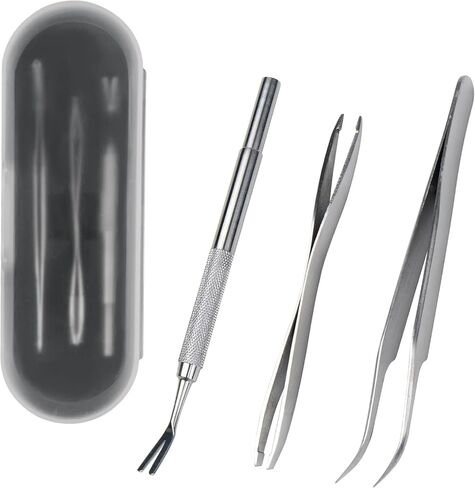 Tick Remover Kit Stainless Steel Removal for Humans and Pets Safe Complete Removal of Ticks for Cats and Dogs with Storage Case for Outdoor Travel First Aid(Silver) in Kuwait