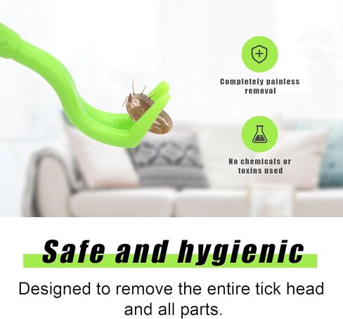 5pcs Tick Remover Tool Kit, 4 Sizes Safe & Easy Remover Tools Plastic Painless Tick Puller Twister Tweezers for Humans Dogs Cats Horses (Green) in Kuwait