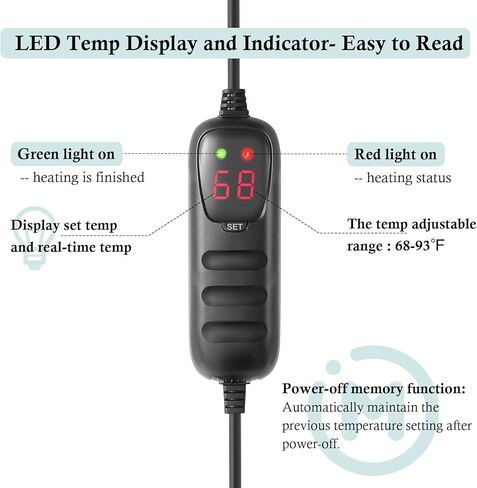 HITOP Compact Submersible Aquarium Heater -100w Digital Heater for Fish Tank Turtle Tank, for Saltwater and Fresh Water with Temperature Controller in Saudi Arabia