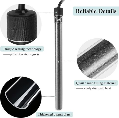 HITOP Compact Submersible Aquarium Heater -100w Digital Heater for Fish Tank Turtle Tank, for Saltwater and Fresh Water with Temperature Controller in Saudi Arabia