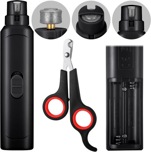 Lasnten 2 Pcs Bird Nail Grinder with Clipper Bird Nail Trimmer File Pet Grooming Tool for Parrot Budgerigars Parakeets Myna Conure Finches Lovebirds(Black) in Kuwait