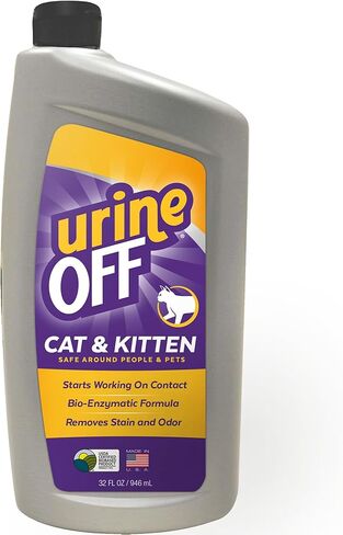 Urine Off Kitten & Cat Pet Stain Remover | Freshly Scented Carpet Cleaner | Bio Enzymatic Stain & Urine Odor Eliminator | Pet Safe Cleaner | 32 oz. in Kuwait