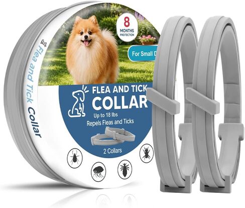 Flea and Tick Collar for Small Dogs, Flea Collar for Dogs, Tick Collar for Small Dogs, Dog Tick Collar, Dog Flea Collars, Soft & Adjustable, 8 Months Protection, Easy to Use-2P in Kuwait