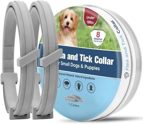 Flea Collar for Small Dogs, Flea and Tick Collar for Puppy, Small Dog Flea Collar Under 18 lbs, 8 Months Protection-2P in Kuwait