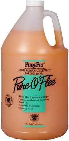 PUREPET Pure O'Flee Dog and Cat Conditioning Shampoo Concentrate Dilutes 10 to 1 (1 Gallon) in Kuwait