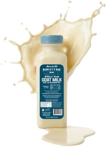 Barkley’s Bag Frozen Raw Goat Milk for Dogs, Single Ingredient, High Protein, Healthy Fats, Complete Balanced Nutrition, Human Grade, 16 oz (3 Bottles) in Kuwait