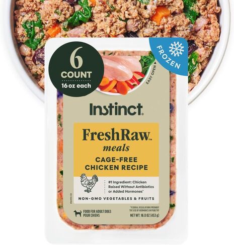 وجبات Instinct FreshRaw، طعام الكلاب الطبيعي المجمد، خالي من الحبوب - حزمة متنوعة، 16 أونصة. (عبوة من 12 قطعة) in Kuwait