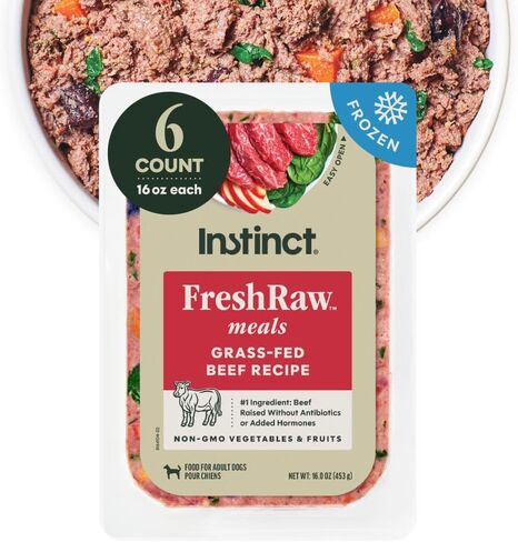 وجبات Instinct FreshRaw، طعام الكلاب الطبيعي المجمد، خالي من الحبوب - حزمة متنوعة، 16 أونصة. (عبوة من 12 قطعة) in Kuwait