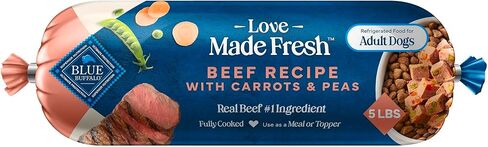 Blue Buffalo Love Made Fresh Natural Adult Dog Food, Refrigerated, Chicken with Carrots and Peas, Fresh Dog Food, Ready-to-Serve, 1-lb Roll in Kuwait