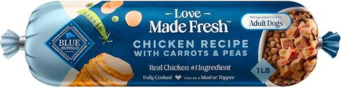 Blue Buffalo Love Made Fresh Natural Adult Dog Food, Refrigerated, Chicken with Carrots and Peas, Fresh Dog Food, Ready-to-Serve, 1-lb Roll in Saudi Arabia