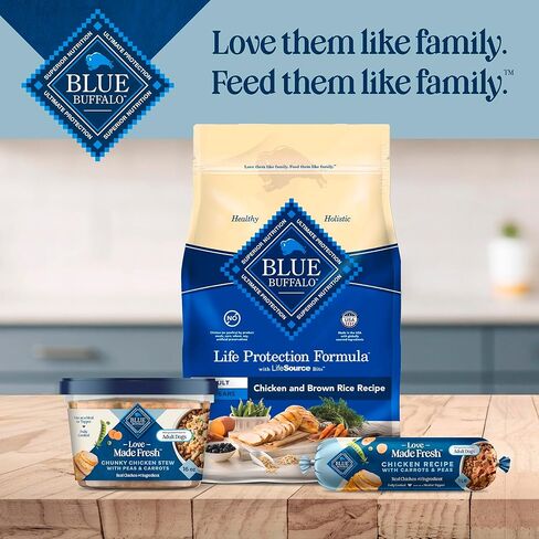 Blue Buffalo Love Made Fresh Natural Adult Dog Food, Refrigerated, Chicken with Carrots and Peas, Fresh Dog Food, Ready-to-Serve, 1-lb Roll in Saudi Arabia
