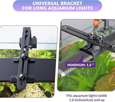 hygger Universal Aquarium Light Riser، ألومنيوم قابل للتعديل الارتفاع / من الأمام إلى الخلف لخزان الأسماك حامل ضوء حامل حامل مصباح حوض السمك يناسب 957 978 999 918 075 016 in Kuwait