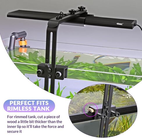 hygger Universal Aquarium Light Riser، ألومنيوم قابل للتعديل الارتفاع / من الأمام إلى الخلف لخزان الأسماك حامل ضوء حامل حامل مصباح حوض السمك يناسب 957 978 999 918 075 016 in Kuwait