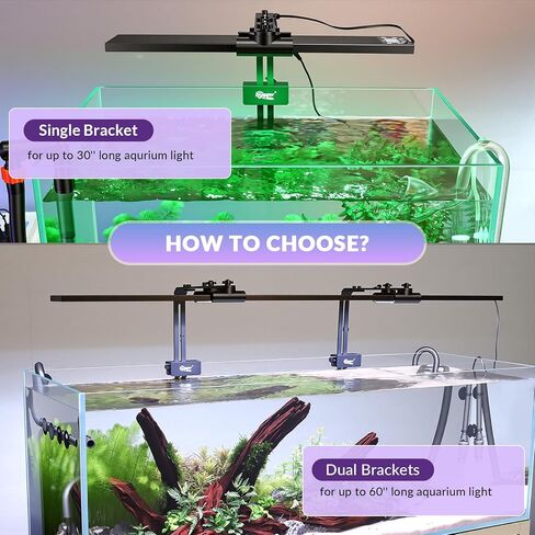 hygger Universal Aquarium Light Riser، ألومنيوم قابل للتعديل الارتفاع / من الأمام إلى الخلف لخزان الأسماك حامل ضوء حامل حامل مصباح حوض السمك يناسب 957 978 999 918 075 016 in Kuwait