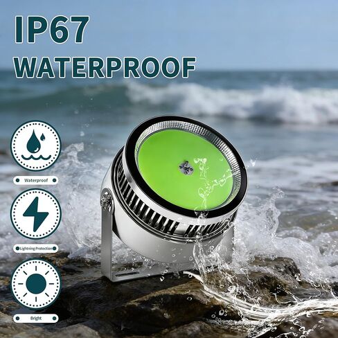 500W-1000W LED Green Spotlight Dock Lights, Green Fishing Light for Night Fishing Fish Collector Aluminum Alloy IP67 Waterproof Sea Outdoor in Kuwait