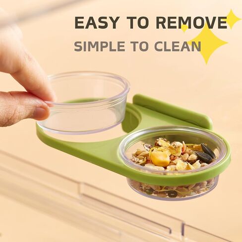 Magnetic Reptile Feeding Ledge with 2 Pack Plastic Bowls Food Feeder Water Dish for Crested Gecko Dwarf Hamster(Gray, Magnetic-Mounted) in Kuwait