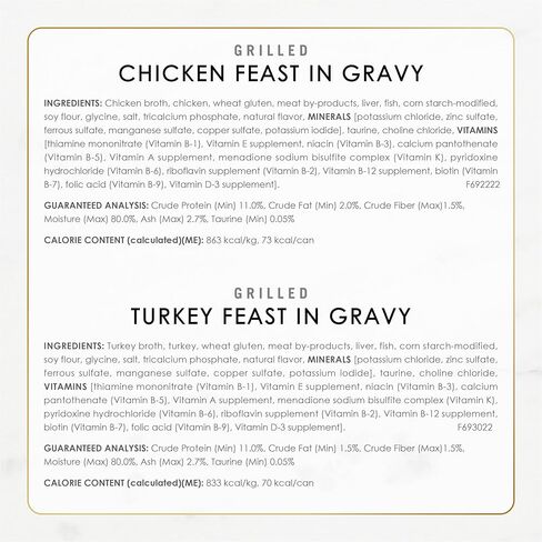 Purina Fancy Feast Grilled Wet Cat Food Poultry and Beef Collection Wet Cat Food Variety Pack - (Pack of 30) 3 oz. Cans in Kuwait