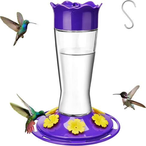 Kingsyard 2-Pack Glass Hummingbird Feeder for Outdoors Hanging, 10 oz Leak-Proof Humming Bird Feeders with Ant Moat & Bee Proof Feeding Ports, Hummingbird Gift for Bird Lovers (Red) in Saudi Arabia