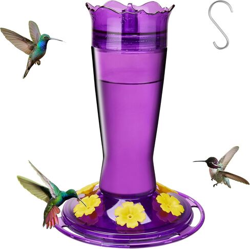 Kingsyard 2-Pack Glass Hummingbird Feeder for Outdoors Hanging, 10 oz Leak-Proof Humming Bird Feeders with Ant Moat & Bee Proof Feeding Ports, Hummingbird Gift for Bird Lovers (Red) in Saudi Arabia