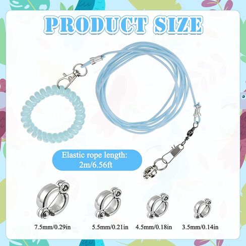 Bird Leash with 4 Different Size Foot Ring, Parrot Flying Rope Elastic Bird Harness Flying Leash Outdoor Training Traction Rope for Conure Cockatiel Parakeet Macaw Budgerigar in Kuwait
