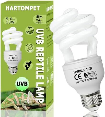 UVB 5.0 Reptile Light 26W, Compact Fluorescent Lamp, Coil UVB Bulb for Tropical Reptiles, Chameleons, Iguanas, Lizards & Terrariums in Kuwait