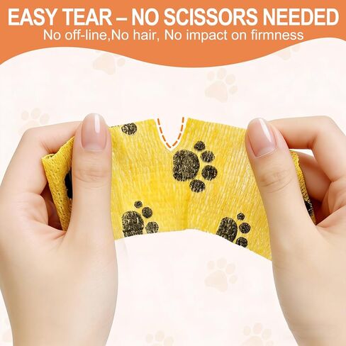 6 Rolls Vet Wrap Cohesive Bandage, Self Adhesive Non-Woven Pet First Aid Tape for Dogs, Cats, Horses, Wound Care, Sticks Only to Itself, Safe & Comfortable, 2 Inch x 5 Yards in Kuwait