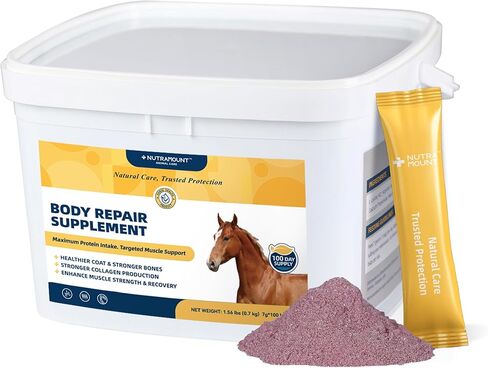 Body Repair Supplement for Horses, Amino Acids for Muscle Recovery, Protein Support & Performance-100 Day Supply in Kuwait