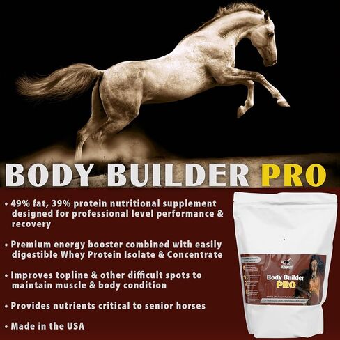 مكمل زيادة وزن الحصان – Pennwoods Body Builder Pro | نسبة عالية من الدهون وبروتين مصل اللبن للبروتين العلوي والعضلات والصلابة | 8 رطل in Kuwait