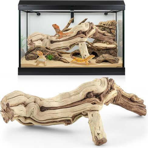 Janinka 10-12" Length Large Wood Reptile Branch for Bearded Dragon Driftwood Reptile Climbing Habitat Decoration for Terrarium Tree Trunk Ornament Gecko Frog Chameleon Spider in Kuwait