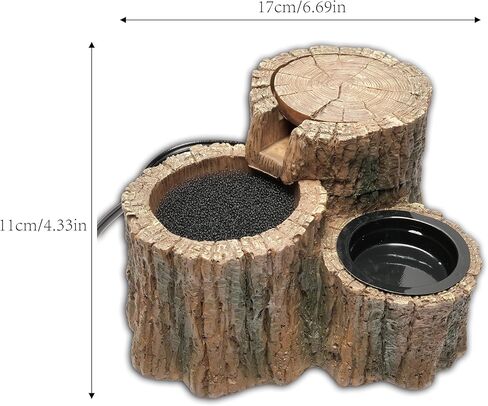 Reptile Water Fountain with Food Dish Terrarium Drinking Fountain for Bearded Dragon, Gecko, Chameleon, Lizard, Tree Frog & Turtle Keeps Water Clear, Easy to Use Water Dispenser in Kuwait