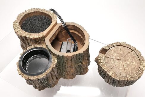 Reptile Water Fountain with Food Dish Terrarium Drinking Fountain for Bearded Dragon, Gecko, Chameleon, Lizard, Tree Frog & Turtle Keeps Water Clear, Easy to Use Water Dispenser in Kuwait