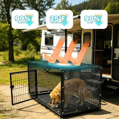 Amgo 6' x 10' Black Dog Kennel Shade Cover, 90% UV Block Shade Cloth, Mesh Tarp with Grommets for Dog Playpen, Dog Pen, Dog Run, Dog Crate, Fence Privacy Screen (We Make Custom Size) in Kuwait