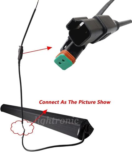 Lightronic 10 Set DT Connector 2 Pin Black 16-20 AWG Male and Female auto Waterproof Electrical Wire Connector Plug with Pigtail Wire for Below 180W Led Lights in Saudi Arabia