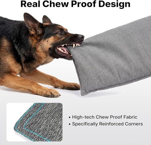 Veehoo Chew Proof Dog Crate Pad, Indestructible Dog Bed Crate Mat with Reinforced Stitching, Large Chew Resistant Kennel Pad for Aggressive Chewers, Machine Washable, 35" x 22" in Kuwait