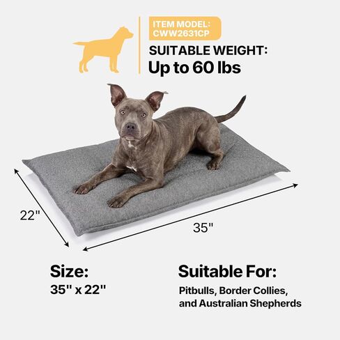 Veehoo Chew Proof Dog Crate Pad, Indestructible Dog Bed Crate Mat with Reinforced Stitching, Large Chew Resistant Kennel Pad for Aggressive Chewers, Machine Washable, 35" x 22" in Kuwait