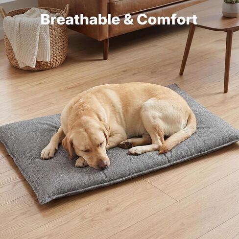 Veehoo Chew Proof Dog Crate Pad, Indestructible Dog Bed Crate Mat with Reinforced Stitching, Large Chew Resistant Kennel Pad for Aggressive Chewers, Machine Washable, 35" x 22" in Kuwait