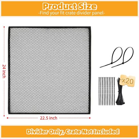 Dog Crate Divider Panel for 36 Inch Crate, Durable Thick Puppy Kennel Divider with Ties, Adjustable Training Accessory (Divider Only) (24" H x 22.5" W) in Kuwait