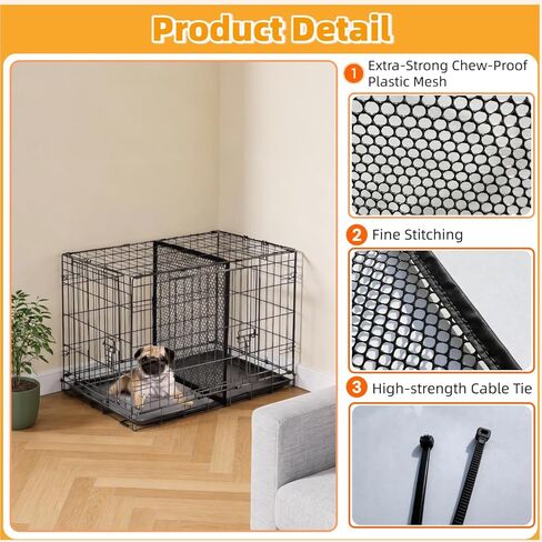 Dog Crate Divider Panel for 36 Inch Crate, Durable Thick Puppy Kennel Divider with Ties, Adjustable Training Accessory (Divider Only) (24" H x 22.5" W) in Kuwait