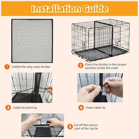Dog Crate Divider Panel for 36 Inch Crate, Durable Thick Puppy Kennel Divider with Ties, Adjustable Training Accessory (Divider Only) (24" H x 22.5" W) in Kuwait