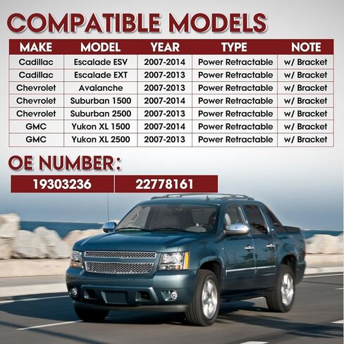 Power Running Board Motor with Bracket Assemly Front Right Passenger Side Fit for Chevrolet Suburban 1500 Avalanche fit for Cadillac Escalade ESV EXT for GMC OE 22778161, (Long Wheelbase LWB) in Saudi Arabia