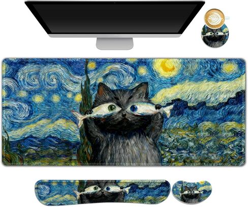 DINKY Keyboard Wrist Rest Pad, 4 in 1 Mouse Pads with Wrist Support Set Ergonomic, Memory Foam Mousepad with Durable Non-slip Rubber Base for Gaming, Office & Typing Pain Relief, Beautiful Floral in Saudi Arabia