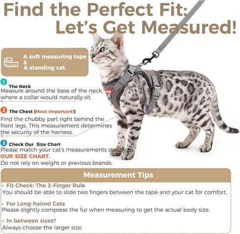 Cat Harness and Leash Kitten Harness Escape Proof Lightweight Breathable Mesh Cat Leash for Walking Travel, Grey, X-Large in Kuwait